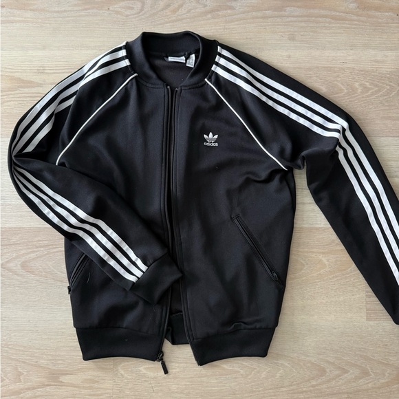 Adidas Black Track Jacket Small NEW - Picture 1 of 3